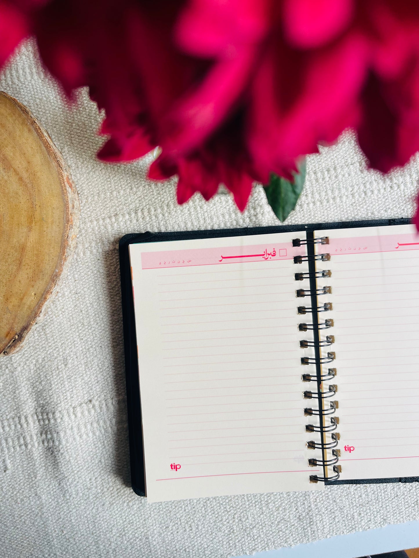 Leather spiral-bound agenda