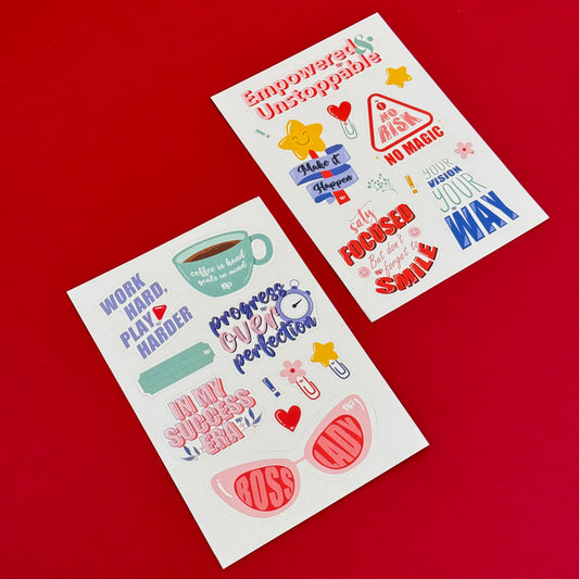 2 Sheets of Stickers -  "Make it Happen"