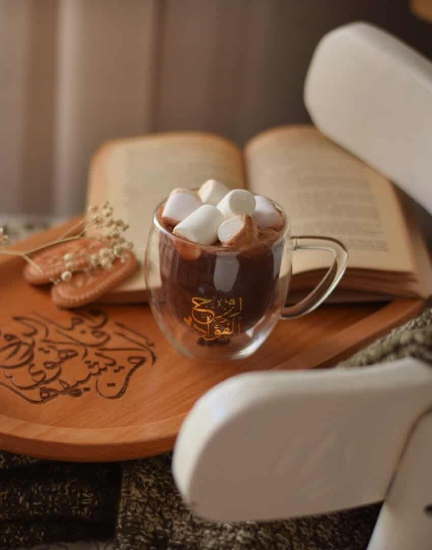 For the soul of the heart, a set of handmade glass cups and a tray