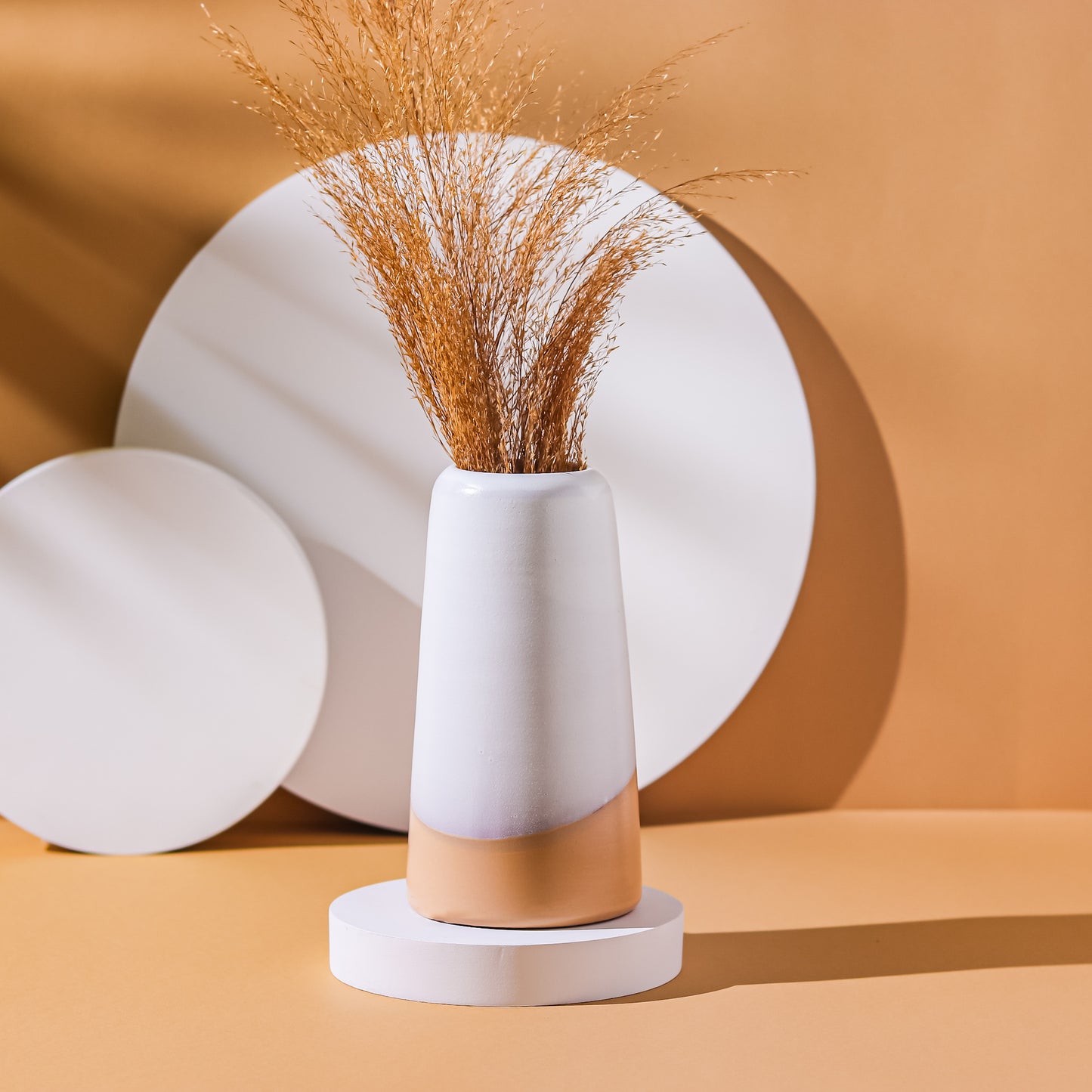 (أسطواني ميديم) مزهرية فخار