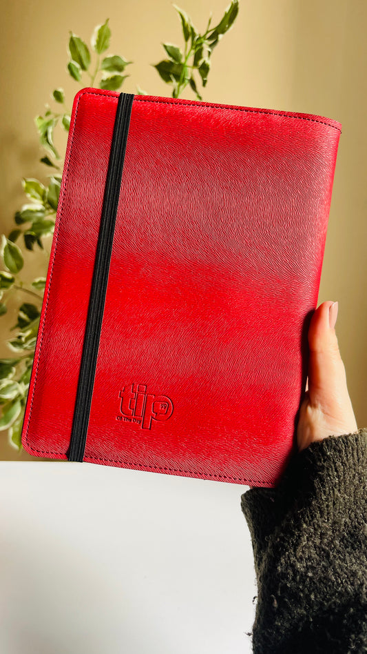 Leather spiral-bound agenda